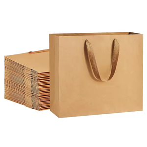 Sac en papier kraft brun biodégradable à poignées larges pour la vente à emporter, idéal pour les supermarchés - Product Image 3