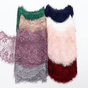 3 metri/lotto di larghezza 9.5cm Non elasticizzato Multi colori con rifinitura ciglia in pizzo francese - Product Image 2