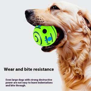 Doe Pet özel Logo köpek gıcırtılı topları oyuncak dayanıklı vinil köpek oyuncak ses kendinden eğlence haddeleme gülme topu yeşil çiğnemek oyuncaklar - Product Image 2