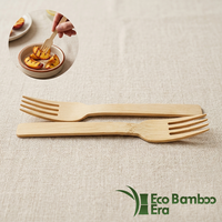 Fourchettes en bambou robustes de 17 cm, sans éclats, jetables, résistantes à la chaleur, compostables, de qualité alimentaire, pour hôtels