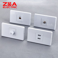 Placas de Metal, Vidrio, Acrílico y PC Serie AG con Interruptor de Luz y Tomacorriente de Pared Sencillo o Doble