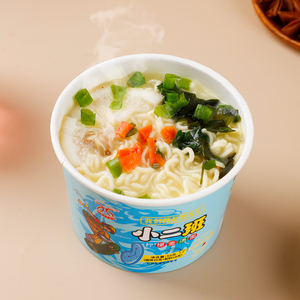 บะหมี่กึ่งสำเร็จรูปแบบถ้วยขนาดเล็ก 50 กรัม บรรจุภัณฑ์ฟอยล์อะลูมิเนียม ฝาเปิดง่าย ขายส่งแบบยกกล่อง 24 ถ้วยต่อกล่อง 4 รสชาติ - Product Image 1