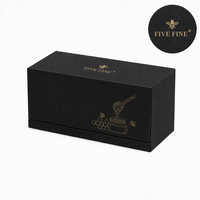 Coffret Cadeau Luxe 4 Bouteilles de Miel en Verre Rouge avec Fermeture Magnétique, Emballage Personnalisé pour Chewing-gum, Sushi, Gravure Personnalisée