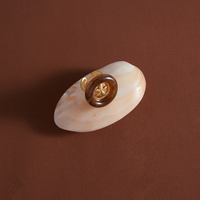 Bague ajustable J&D Jewelry Ocean Vacation Starfish avec cercle en acrylique ambre, acier inoxydable plaqué or 18 carats, bijoux marins tendance