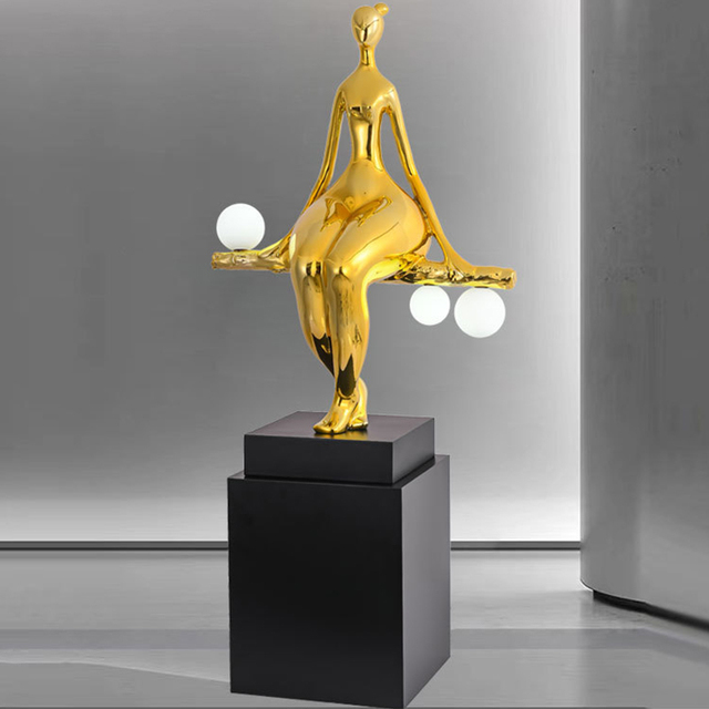 New Design Standing Lamps Corner Minimalist Resin Sculpture Humanoid Tall Floor Lamp for Living Room