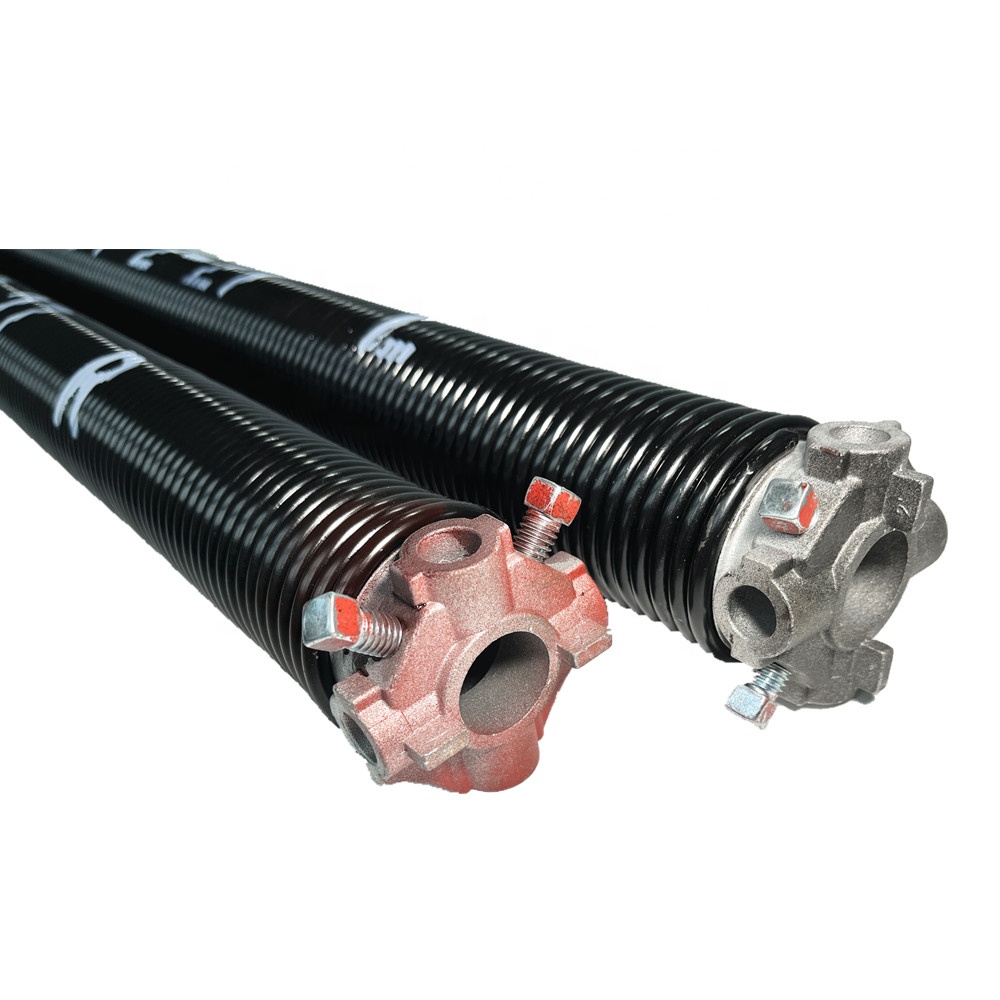 Стандартные пружины для торсионных дверей гаража с черным покрытием 234x2x27 с концевыми пружинными конусами