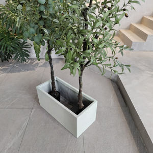 Grand bac à plantes circulaire rustique en fibre de verre avec trou de drainage, écologique et léger, capacité de 2000 L pour hôtels, villas, jardins - Product Image 2