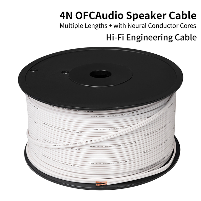 YYTCG 120XP OFC Pure Copper Hi-Fi Non-Shielded Speaker Cable 18AWG 120 Core Foamed PE Jacket Banana Connector