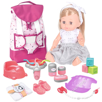 14 pouces bébé poupée soins accessoires sac à dos pipi et boire corps entier silicone bébé poupées
