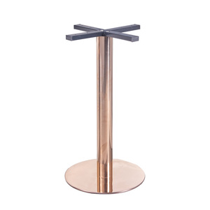 Pied de table de restaurant en acier inoxydable, or rose, rond, 400 mm, 450 mm, design industriel moderne - Product Image 1