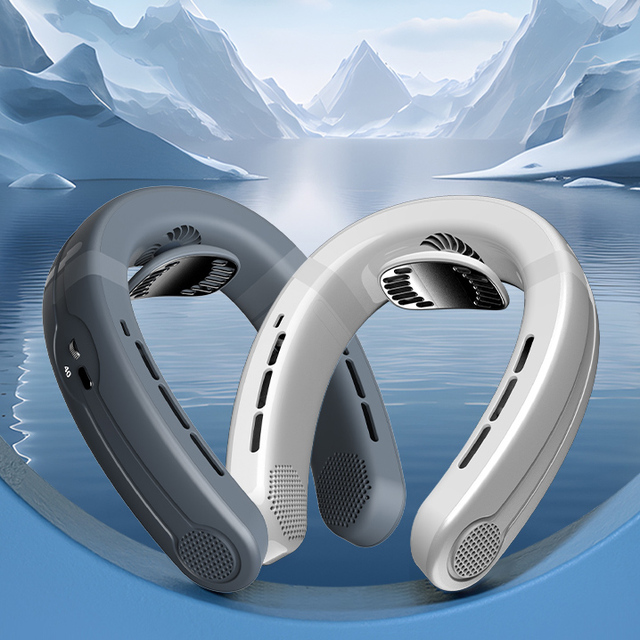 Neck Air Conditioner 4000mah Electric Portable Hanging Semiconductor Refrigerator Cooling Neck Fan for Outdoor Sports Fan