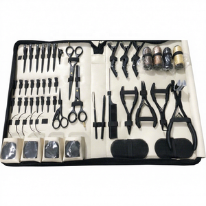 HOOPER COMPANY Kit de Pinzas para Extensiones de Cabello de Alta Demanda, Acero Inoxidable de Grado Quirúrgico, Tijeras para Microperlas, Peine, Clip, Bolsa, Venta al por Mayor - Product Image 1