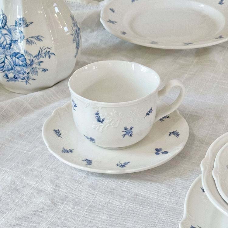 Soucoupe bleue de 6 pouces + tasse de 300 ml