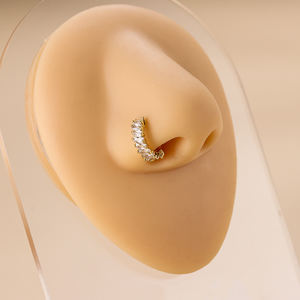 Anneaux de <span class=keywords><strong>nez</strong></span> classiques ouverts réglables en cuivre avec zircon cubique pour femmes, bijoux de <span class=keywords><strong>piercing</strong></span> pour <span class=keywords><strong>narine</strong></span> - Product Image 4