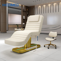 Lit de beauté électrique de luxe en acier inoxydable doré, idéal pour les soins du visage, les spas, les salons de beauté et les extensions de cils - Table de massage pour salons de beauté et spas - Vente chaude