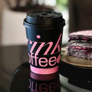 Custom Printed logo 8oz 16oz 12oz Cup with Lid Double Wall Disposable Paper Coffee Cups for Hot Drinks