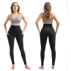 Leggings a vita alta SINOPHANT con tasche, pantaloni capri da donna a lunghezza intera, morbidi ed elasticizzati, ideali per lo yoga - Product Image 2