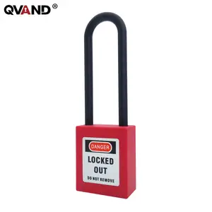 قفل أمان QVAND مقاس 76 مم قفل أمان صناعي بقفل أمان من البلاستيك قفل مفتاح رئيس قفل Loto