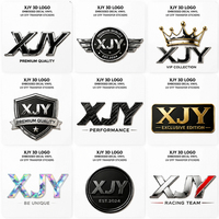 XJY 3d logo en relief décalque vinyle pour tasses en verre enveloppe métal uv dtf transfert autocollants conception
