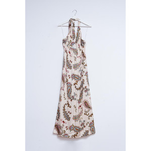 Abito lungo con collo all'americana in stampa Paisley - Product Image 3