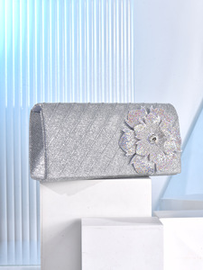 New Arrival Retro <b>Silver</b> Handmade Evening Bag Fairy Style Elegant for Party Wedding Large Capacity Pillow Large <b>Clutch</b> Bag - Product Image 4