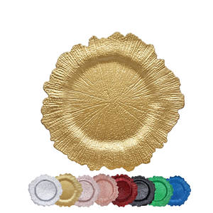 13 Inch Decorative <b>Gold</b> Chargers Plastic <b>Gold</b> Beaded Floral Charger <b>Plates</b> Wedding Silver <b>Gold</b> Charger <b>Plates</b> Bulk for Dinner - Product Image 1
