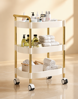 Chariot de Salon de Beauté pour Manucure et Pédicure, Chariot à Outils Multi-Niveaux Roulant avec Tiroirs et Roulettes Silencieuses