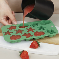 Moule en silicone alimentaire à 12 cavités pour chocolat, tortue de mer, pieuvre, étoile de mer, bonbons, gelée, glaçons, outils de pâtisserie et de décoration de gâteaux
