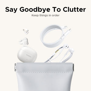 UGREEN <strong>Earphone</strong> Case Magnetic Leather <strong>Bag</strong> for Bluetooth Open Ear Clip Wireless Earbuds In-ear Headphones Cable Wired Storage <strong>Bag</strong> - Product Image 2