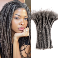 Originea Vente en gros de mèches de cheveux humains Remy de 8 pouces pour crochet, extensions de locs standard Raw Beauty, couleur sel et poivre