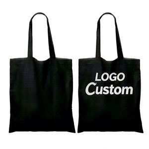 Wholesale Eco Friendly Durable Canvas <b>Tote</b> <b>Bag</b> Hand Length Handle Shoulder Strap <b>Medium</b> Size Letter Pattern Custom Logo Option - Product Image 1