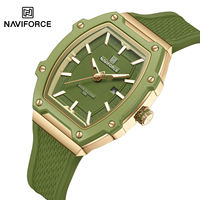 NAVIFORCE NF8069 jam tangan wanita, jam tangan olahraga tahan air kuarsa pria Tonneau casing jam tangan baru dengan kalender 2025
