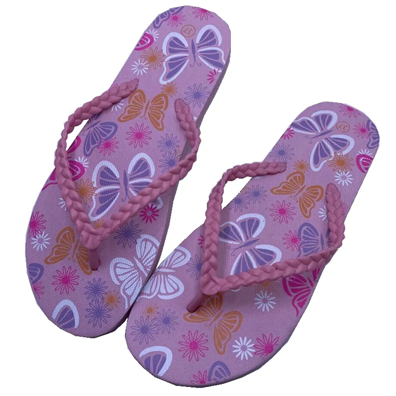 Flip Flop de goma al por mayor barato Flip Flops playa sandalias Nude Sandalias planas zapatillas de Flip Flops para niñas tamaño EU36-41 #
