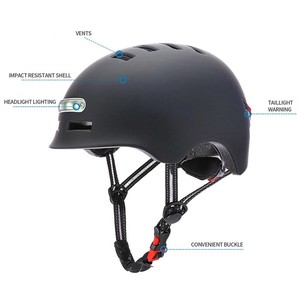 Nouveau casque de scooter électrique avec lumières <span class=keywords><strong>avant</strong></span> <span class=keywords><strong>et</strong></span> <span class=keywords><strong>arrière</strong></span>, moulé en une seule pièce, pour hommes <span class=keywords><strong>et</strong></span> femmes adultes, sécurité pour la conduite nocturne, casque de cyclisme - Product Image 2