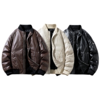 Nouvelle veste d'hiver en duvet pour homme, tendance, coupe-vent, col montant, style streetwear, veste bomber ample en duvet, grande taille