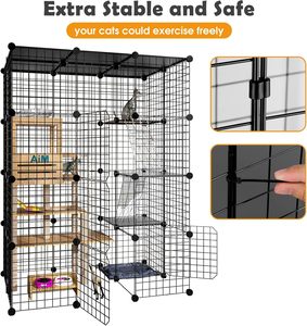 34-дюймовая металлическая Клетка Для хорьков, большая Двухуровневая клетка для животных, маленькая клетка для животных с пандусами и лотком, легко настраивается - Product Image 3