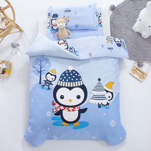 Juego de <span class=keywords><strong>cuna</strong></span> de bebé de algodón con estampado de pato bonito personalizado, ropa de cama, juego de edredón - Product Image 5
