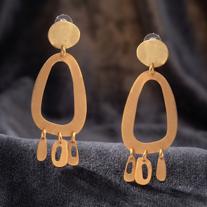 ต่างหูทรงหยดน้ำทรงกลม ดีไซน์ทันสมัย ชุบทอง 14K เงินแท้ 925 ผสมทองเหลือง - Product Image 3