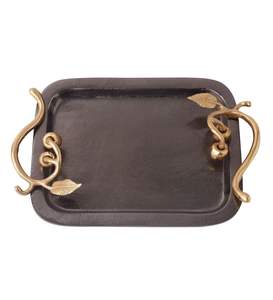 Bandeja para servir café de aluminio chapado en oro de alta calidad con asas de Rama para hoteles, restaurantes, vajilla de fiesta, plato - Product Image 5