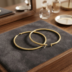 Pendientes de aro chapados en oro de 14K, 18 y 24K al por mayor, pendientes llamativos, pendientes de aro de moda, joyería de oro relleno de latón Oro Joyeria - Product Image 2