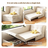 Sofá Cama Plegable Multifuncional de Diseño Moderno y Modular, Cama Individual Extensible para Sala de Estar, Hotel, Dormitorio, Balcón, en Tela y Madera