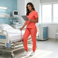 Ensembles de blouses médicales pour les professionnels de la santé, les médecins, pantalons extensibles à séchage rapide à manches courtes et uniformes d'infirmières.