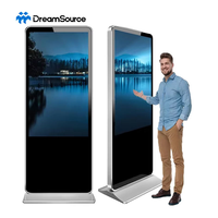 DreamSource - Señalización Digital LCD de 65 Pulgadas con Soporte de Pie, 4K Ultra HD, Kiosco Publicitario para Interiores/Exteriores, CMS Integrado, Animación