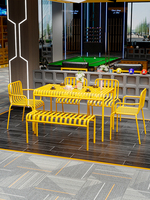 Ensemble table et chaises de balcon en fer style industriel, mobilier de terrasse pour café, espace de loisirs extérieur, fabrication Fujian
