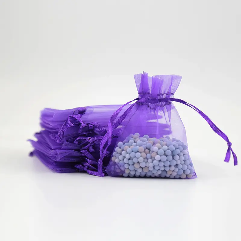 Custom Logo Printed Colors Net Yarn Drawstring Wedding Packaging Pouch Gift Candy Organza Decorative Bag