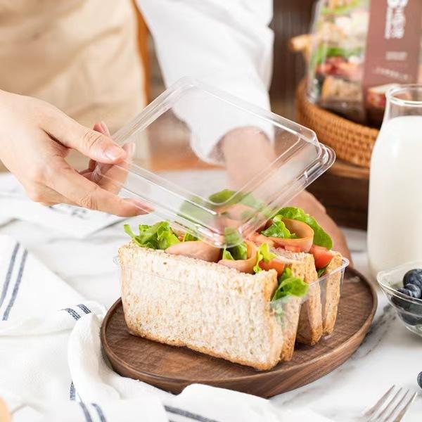 One Time Packging Transparent Sandwich Packaging Box with Plastic Compartments for Baking ...