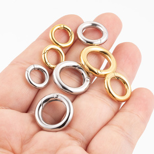 Cao đánh bóng 316L thép không gỉ không thấm nước không phai 18K vàng PVD mạ vòng hình dạng mùa xuân khóa <span class=keywords><strong>Clasp</strong></span> cho vòng cổ - Product Image 4