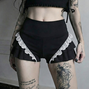 Shorts de moda transfronterizos con encaje, cintura baja, volantes multicapa, pantalones cortos ajustados únicos para mujer, estilo Hot Girl - Product Image 4