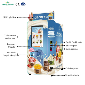 เครื่องขายไอศกรีมนุ่มอัตโนมั<span class=keywords><strong>ต</strong></span>ิเชิงพาณิชย์ บริการ<span class=keywords><strong>ต</strong></span>ัวเอง 24 ชม. หน้าจอสัมผัสอัจฉริยะ รับผลิ<span class=keywords><strong>ต</strong></span>แบบ OEM ODM - Product Image 2