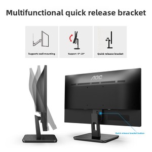 Écran d'ordinateur Aoc 27e2h 23,8 pouces Full HD 75 Hz à faible lumière bleue pour le bureau, l'apprentissage et le travail, montable au mur, noir - Product Image 4